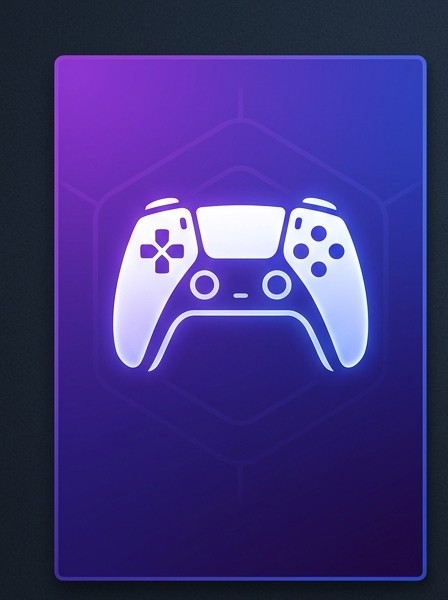 Gaming group cover: glowing game controller icon