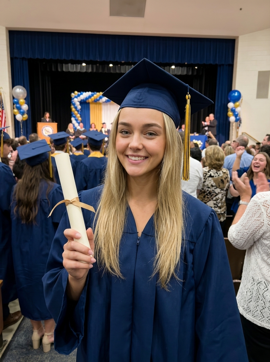 Star at her school graduation ceremony